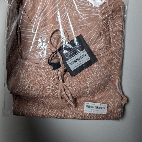 Able pink dress w pockets smocked joyce cottagecore boho - Picture 6 of 7